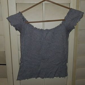 Brandy Melville Off the Shoulder Ruffled Top