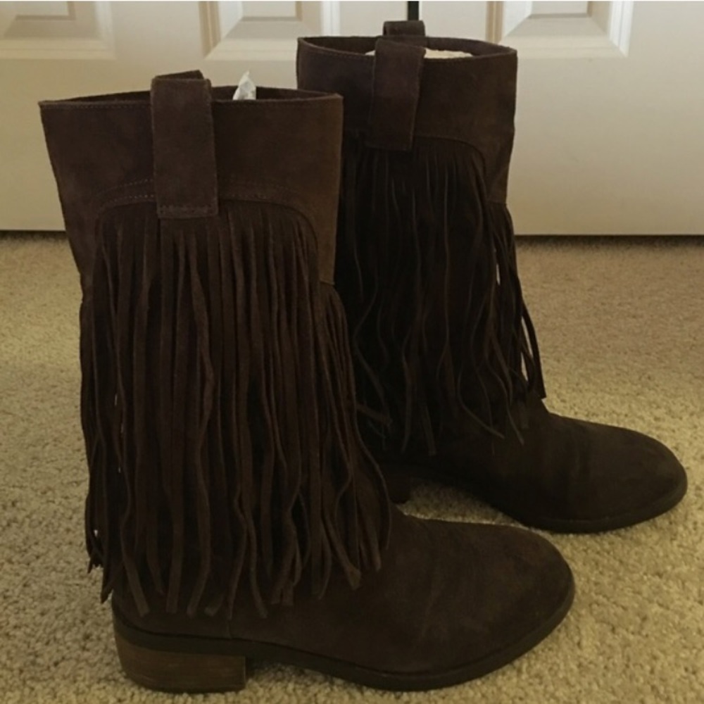 Lucky Brand tassel brown boots