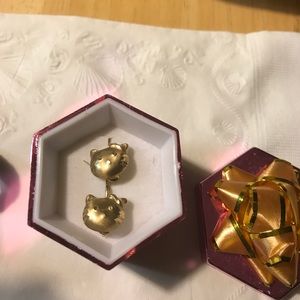 Earrings 14 k gold hello kitty