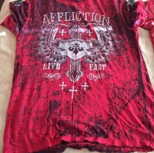 Affliction Distress tshirt xl