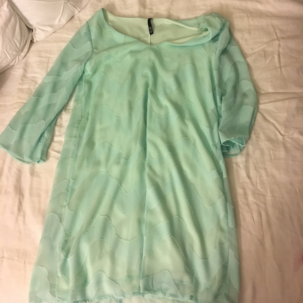 Mint green chevron shift dress