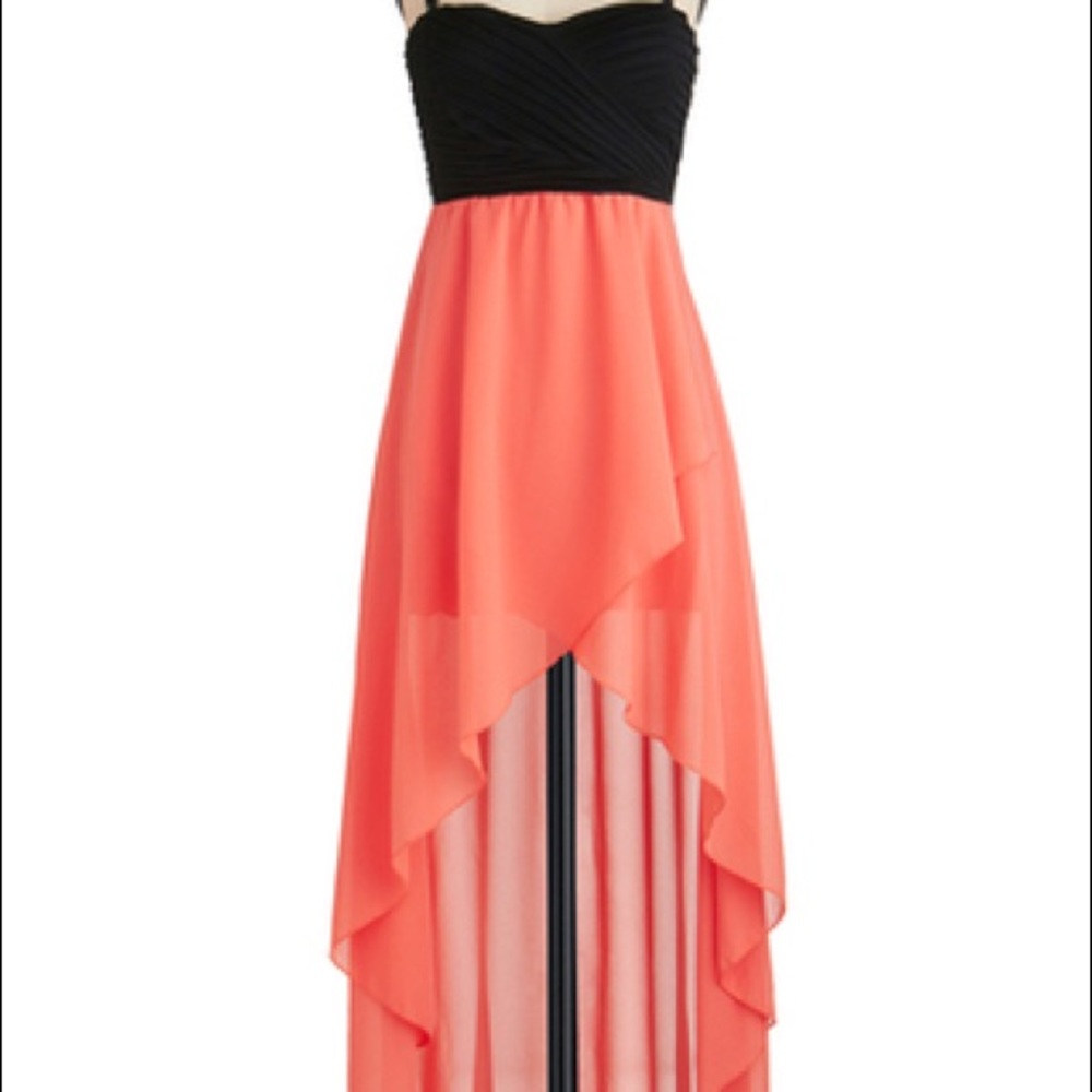 NWT orange and black high-low dress