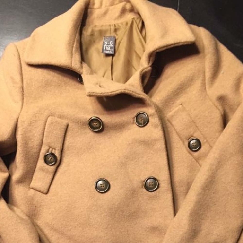 Girls wool peacoat, size 5-6.