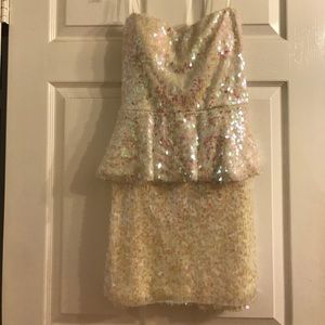 Sequence peplum dress