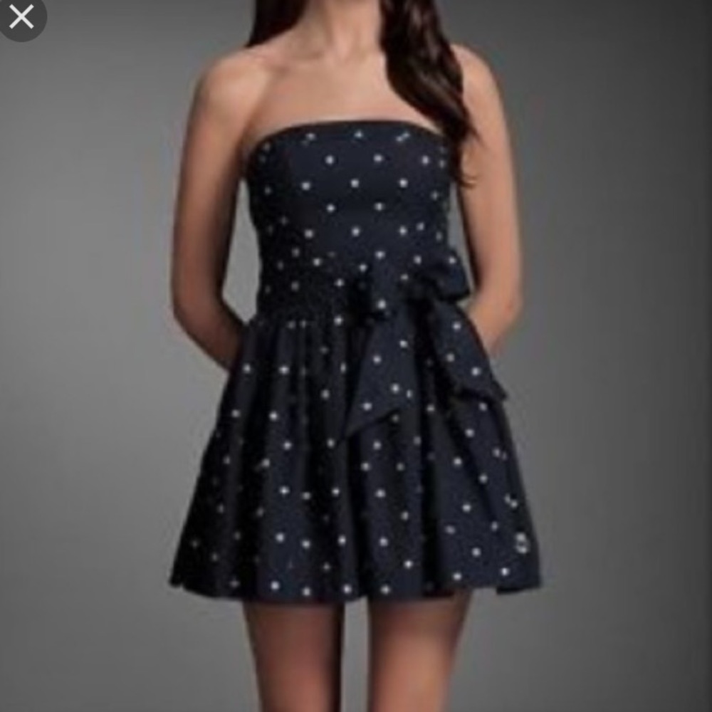 Hollister blue and white poka-dotted dress