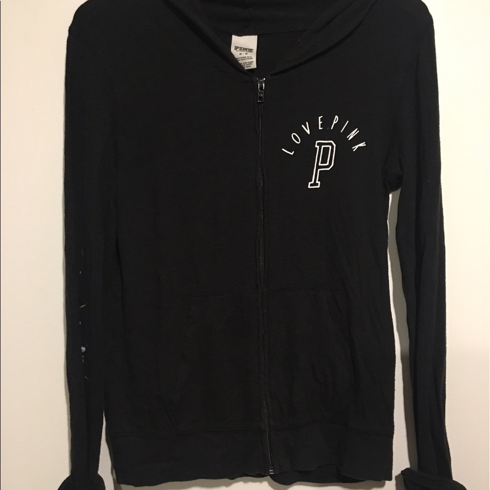 vs pink light zip up hoodie