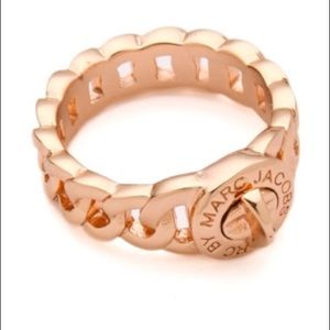 Marc Jacobs rose gold small turnlock ring size 8