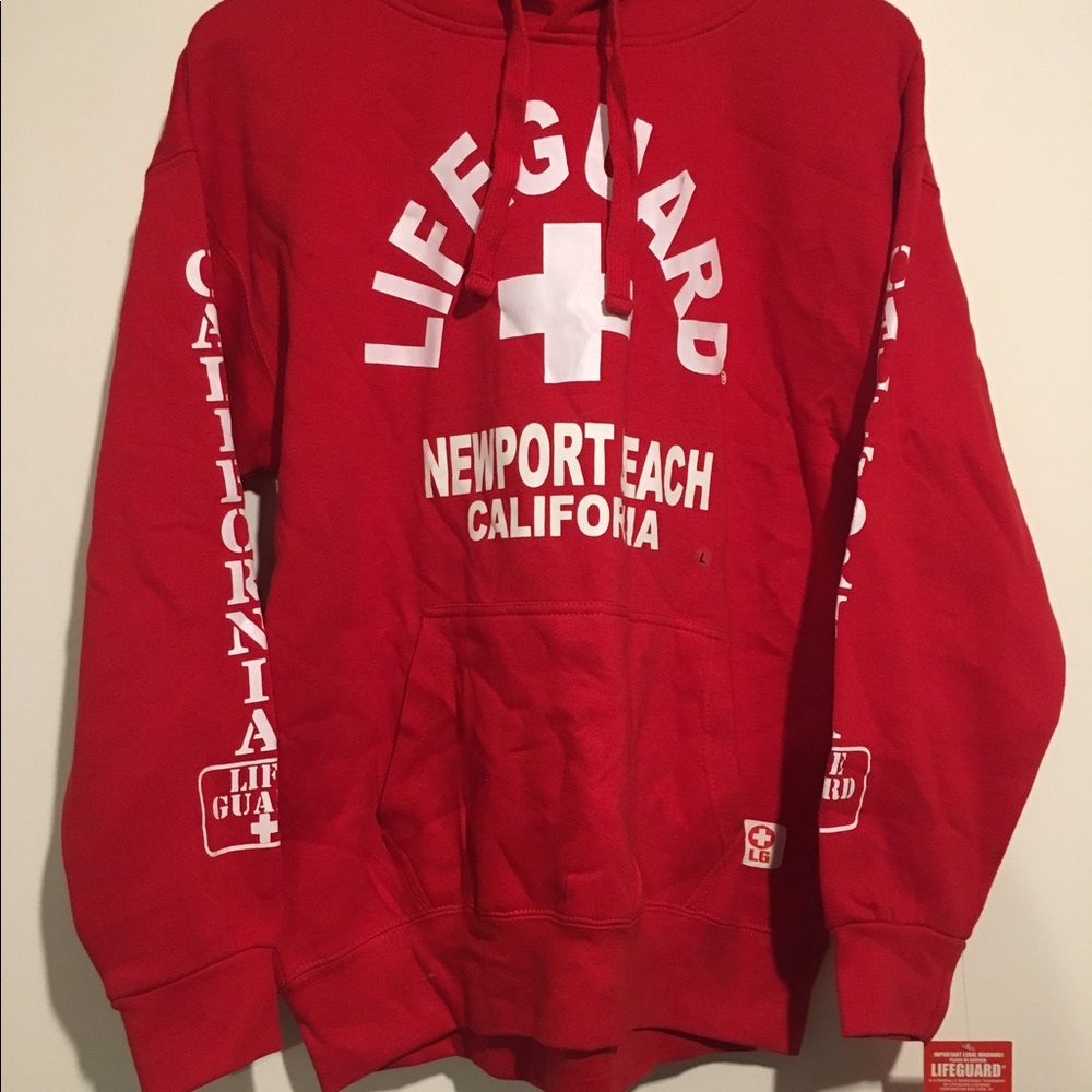 nwt newport beach lifeguard hooded sweatshirt