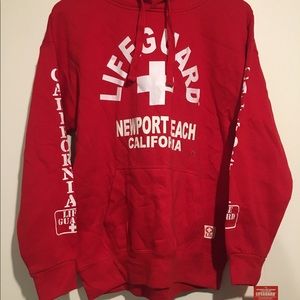 nwt newport beach lifeguard hooded sweatshirt