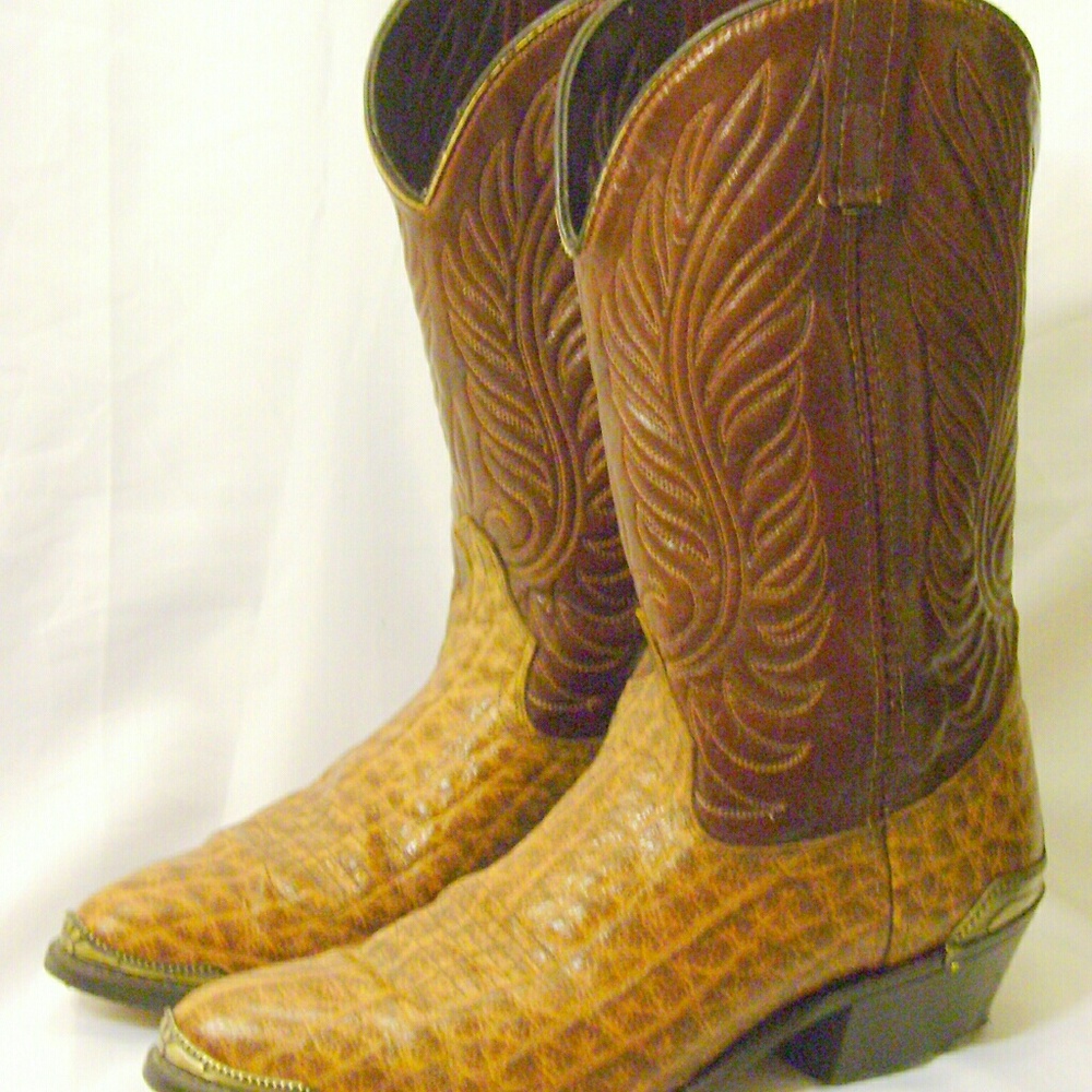 Men's Vintage Leather & Alligator Cowboy Boots