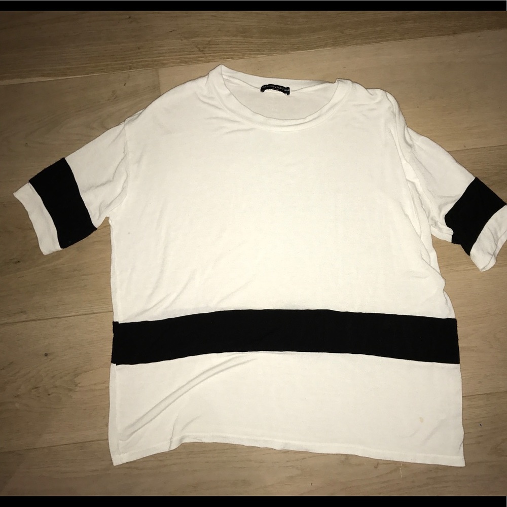 Brandy Melville white shirt with stripe