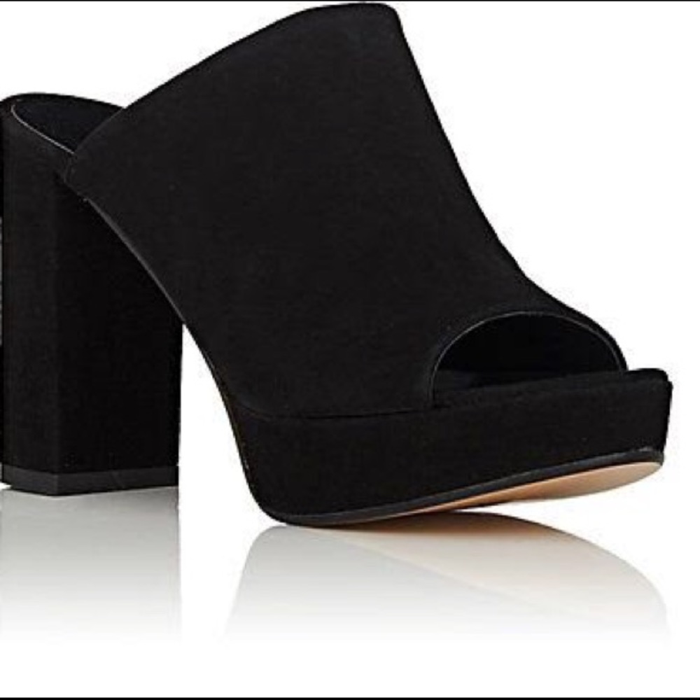 Faux suede vegan black mules. Never worn.