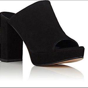 Faux suede vegan black mules. Never worn.