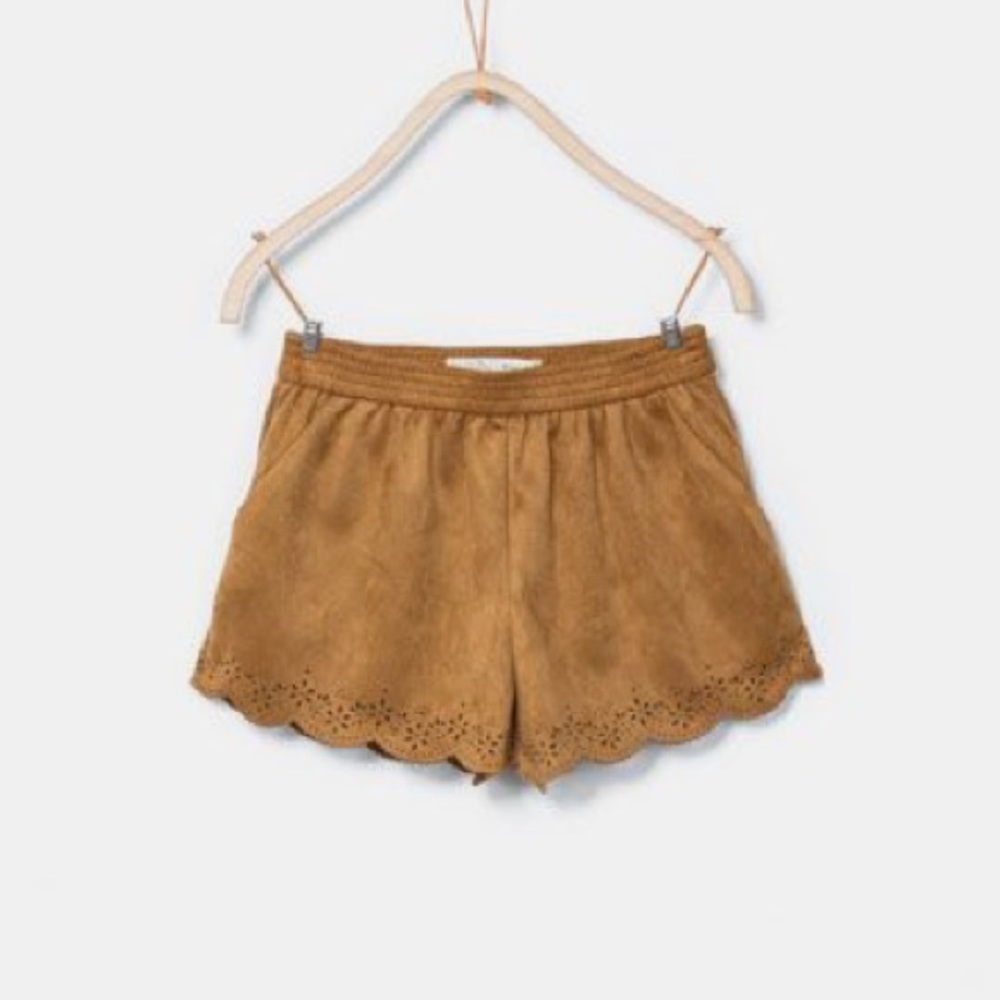 Faux suede Zara Bermuda shorts