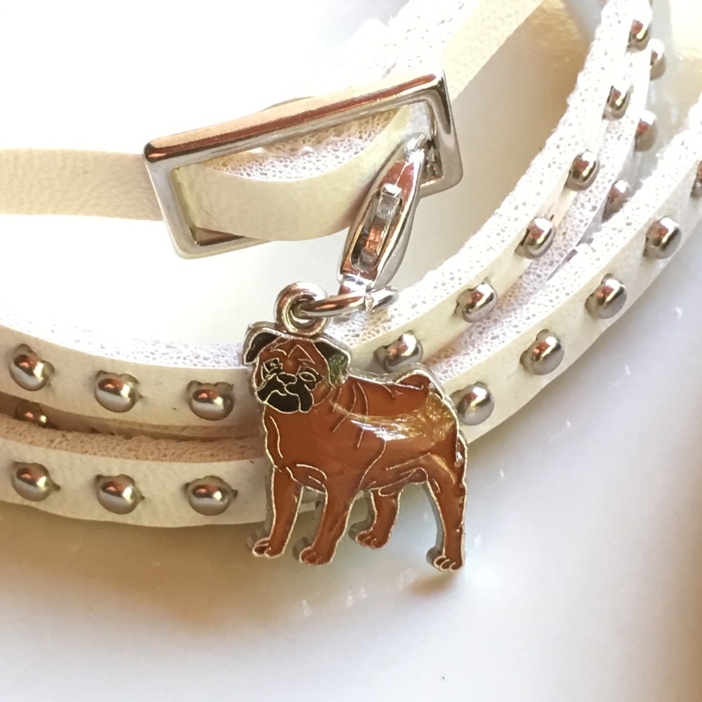 Standing Pug, boxer, bulldog little enamel clip