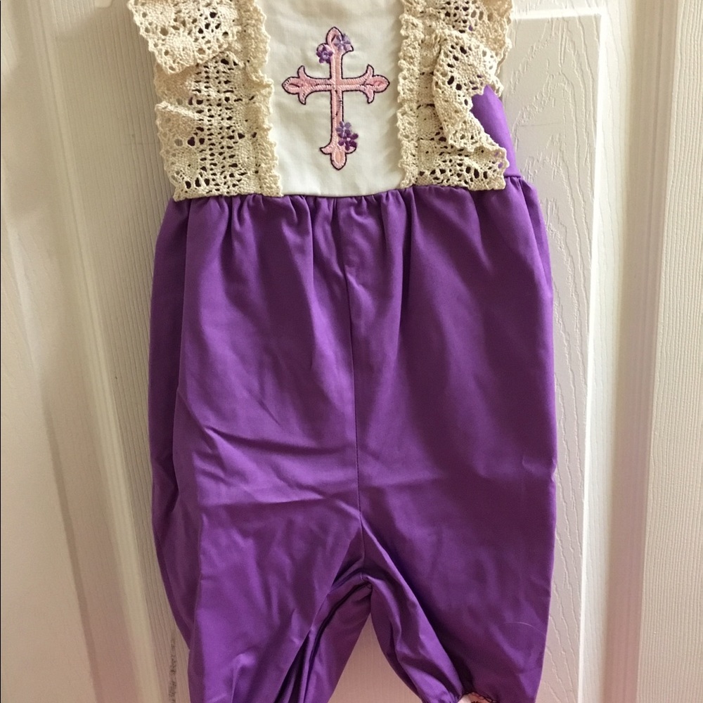 Ricrac & Ruffles. Purple is 3/6 m & Pink is 0/3 m