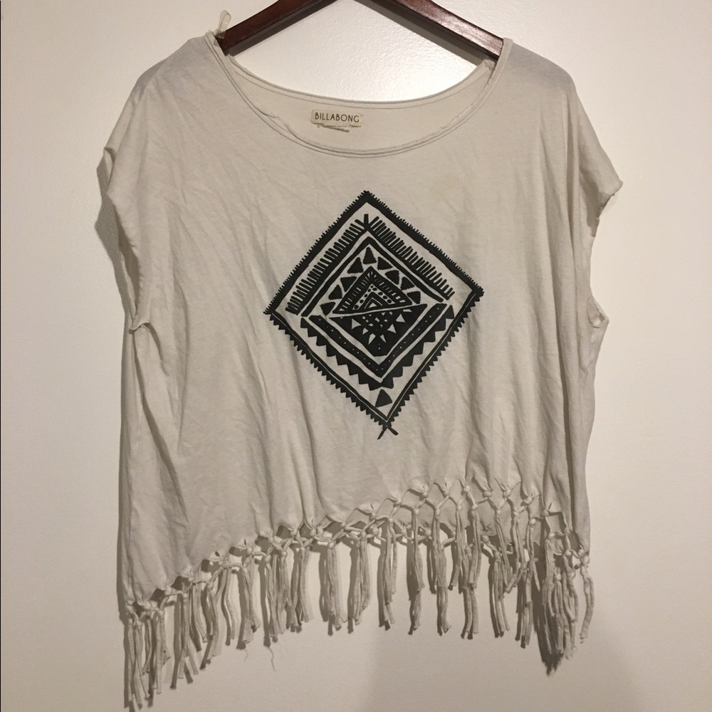billabong graphic fringe tee