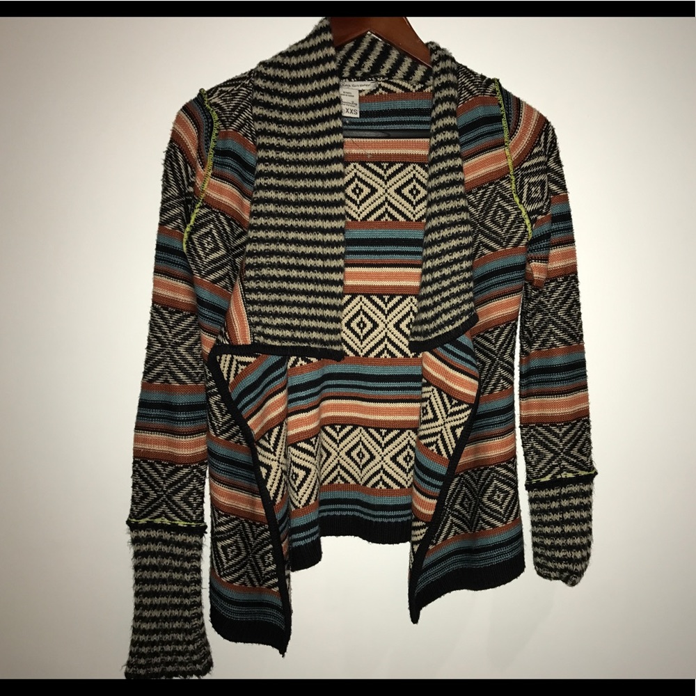 Tribal print knit cardigan