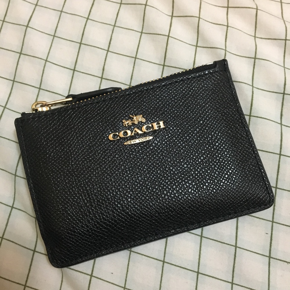 Coach mini skinny id case in crossgrain leather