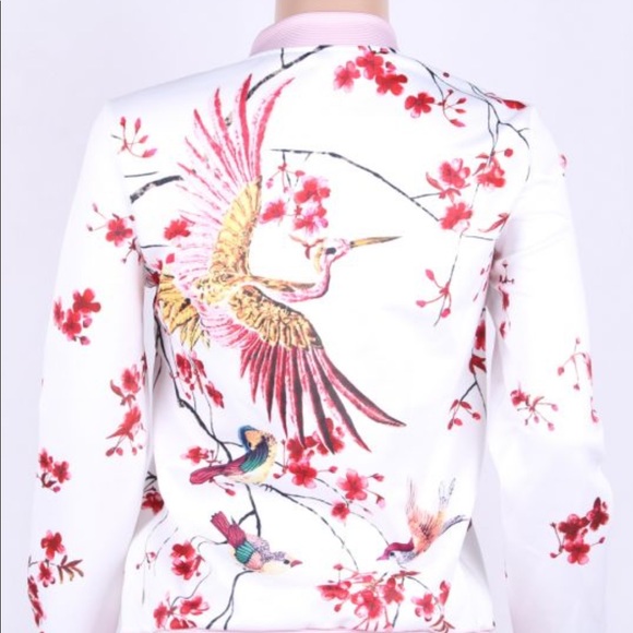 🎈SALE 🎈Phoenix Flower Print Bomber Jacket - Picture 2 of 8