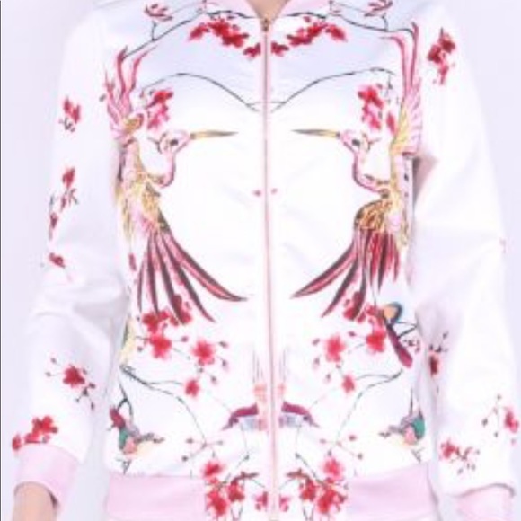 🎈SALE 🎈Phoenix Flower Print Bomber Jacket - Picture 6 of 8