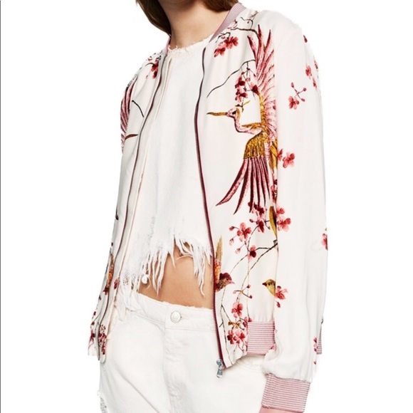 🎈SALE 🎈Phoenix Flower Print Bomber Jacket - Picture 7 of 8