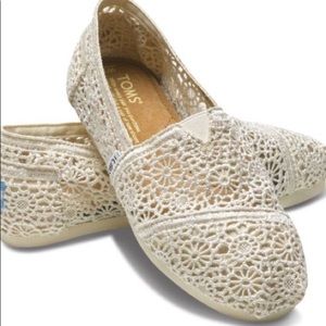 Cream Crochet Toms.
