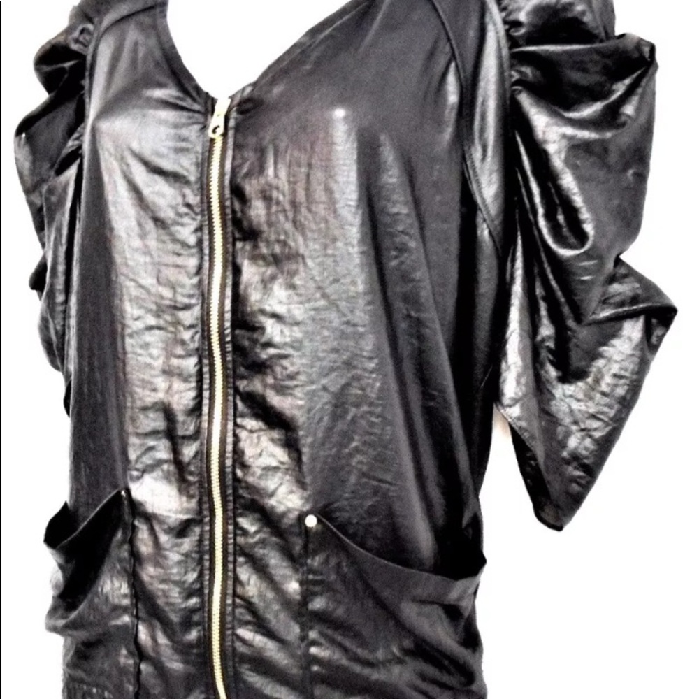 TED BAKER - Liquid wet look zip up shirt