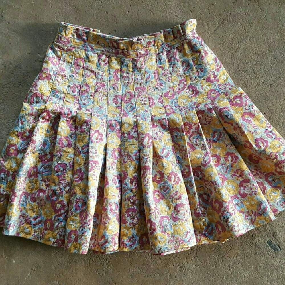 🎉Zac Posen🎉Gold pleated ruffled skirt