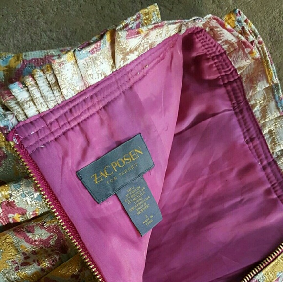 🎉Zac Posen🎉Gold pleated ruffled skirt - Picture 2 of 3