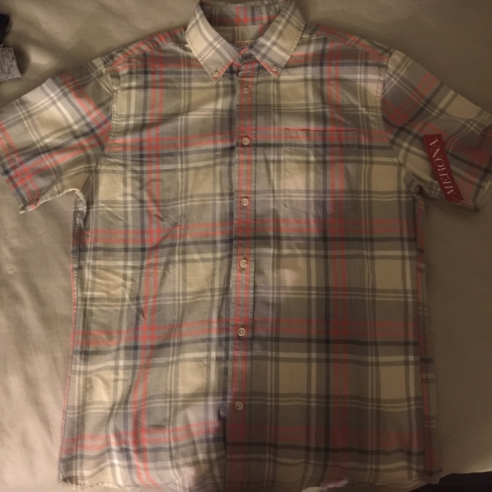 Orange and grey Button down