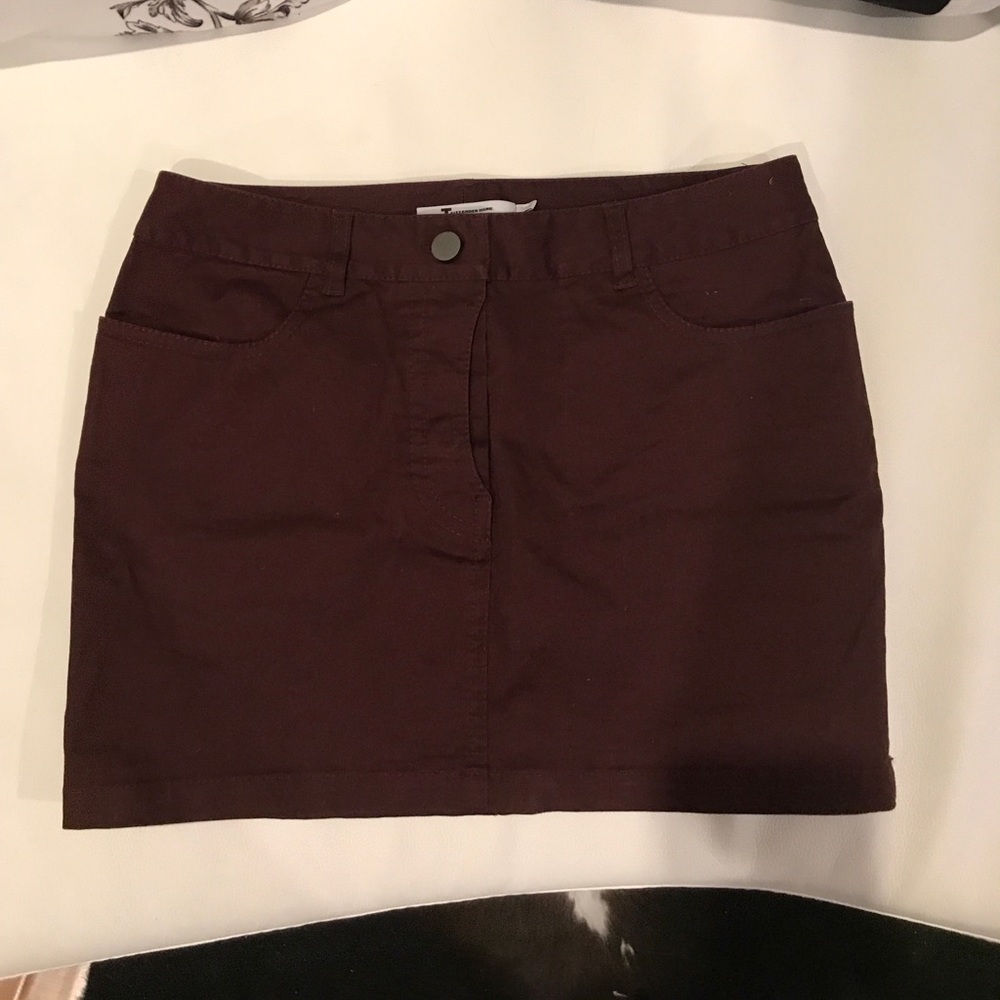 T by Alexander Wang deep purple mini skirt