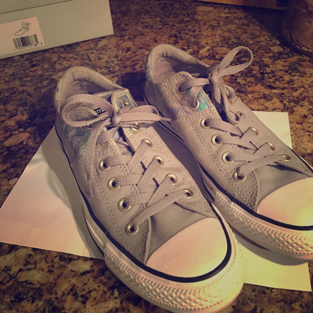 Gray/Iridescent Converse sneakers