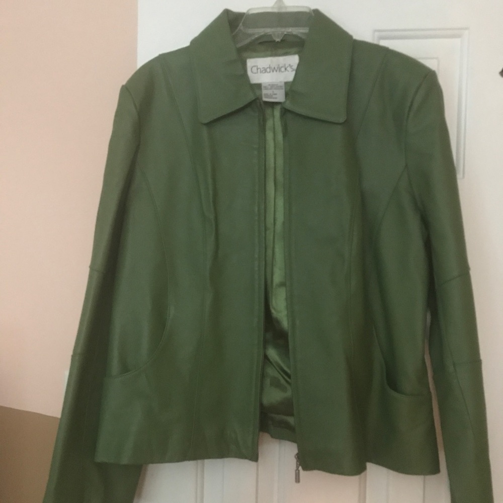 Green soft leather jacket from Chadwick's