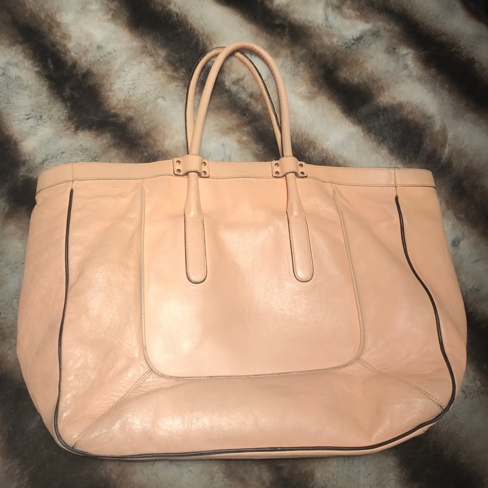 Chloe Peach Leather Tote Handbag