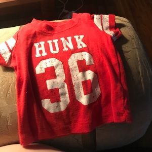 Reddish orangish hunk shirt