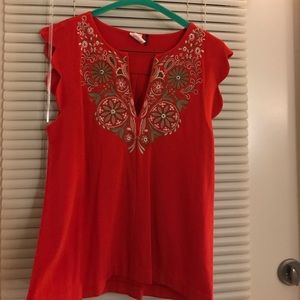 Anthropologie top with embroidery