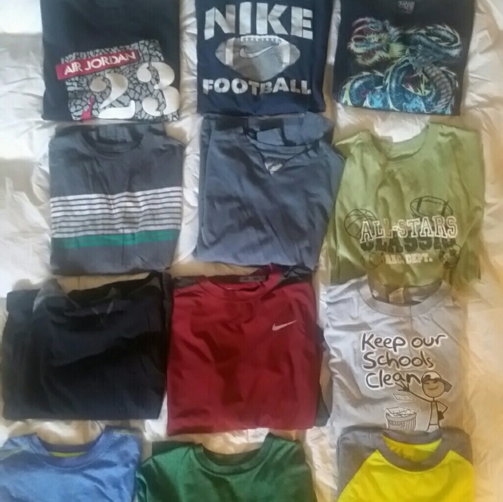 12 shirts,  Nike, Puma, First Wave