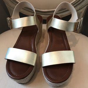 Gold Platform Espadrilles