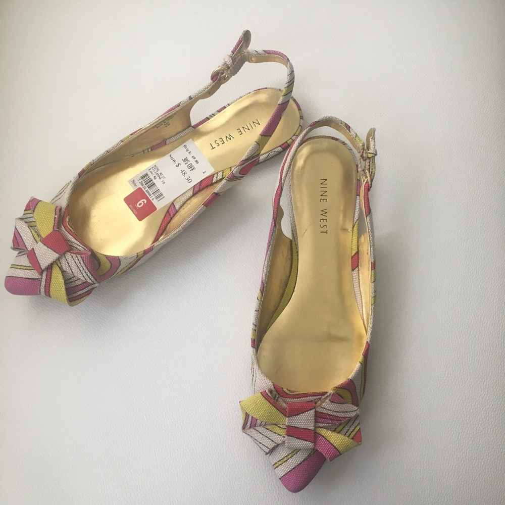🌸 Nine West Slingback Flats. Size 6