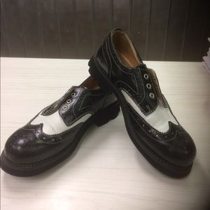 John Fluvog Angels Black & white Wingtips