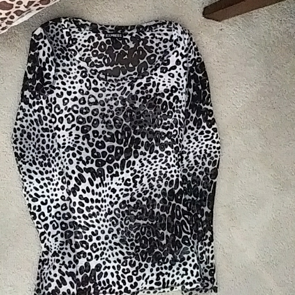 Long sleeve semi sheer top