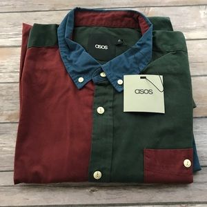 Men's ASOS Colorblock Button Down Shirt