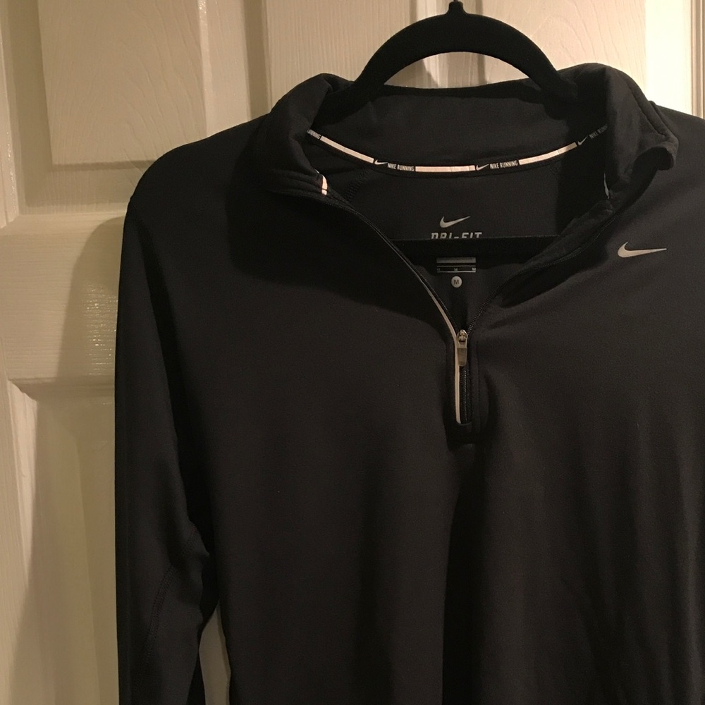 Nike black dri fit half zip neck