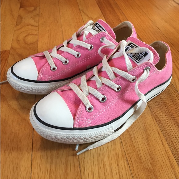 Converse Other - Pink converse low tops big girls 3 women's 6