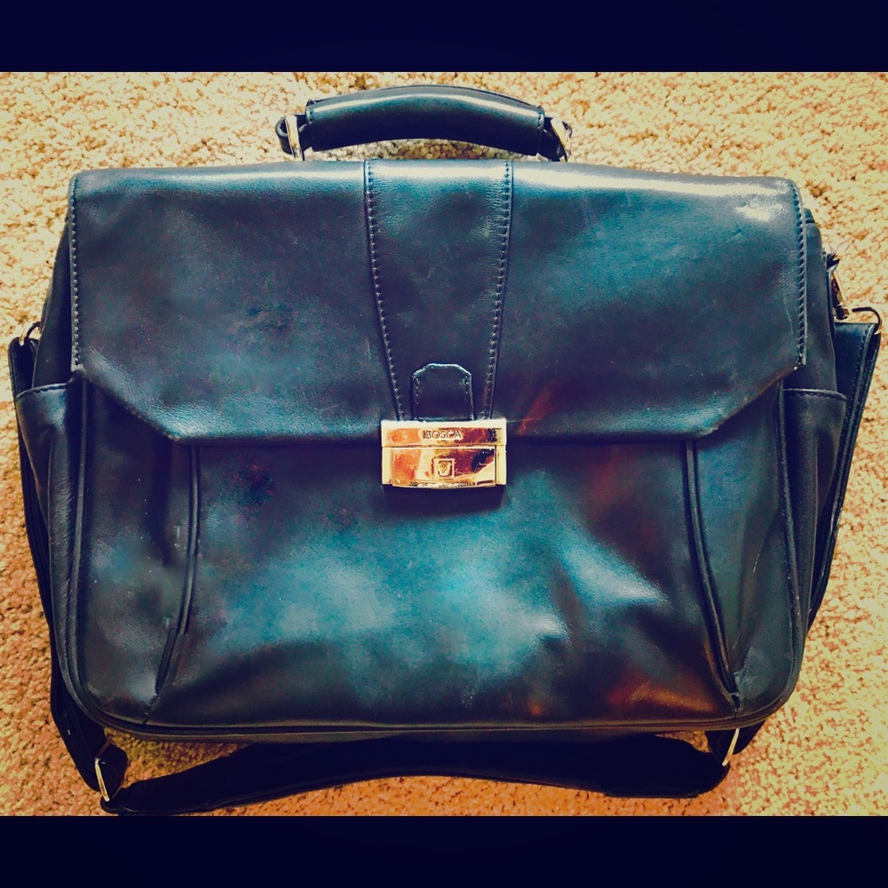 Bosca Old Leather Flapover Briefcase