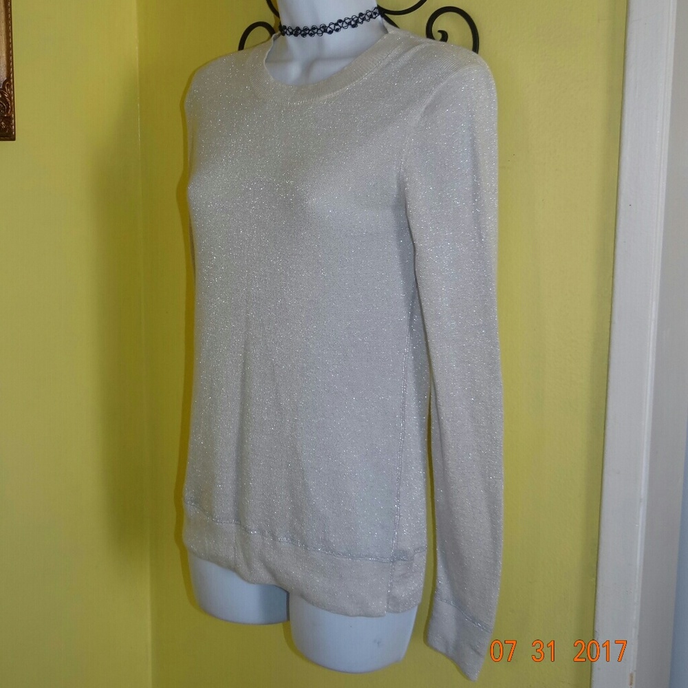 Joe Fresh White Silver Sweater