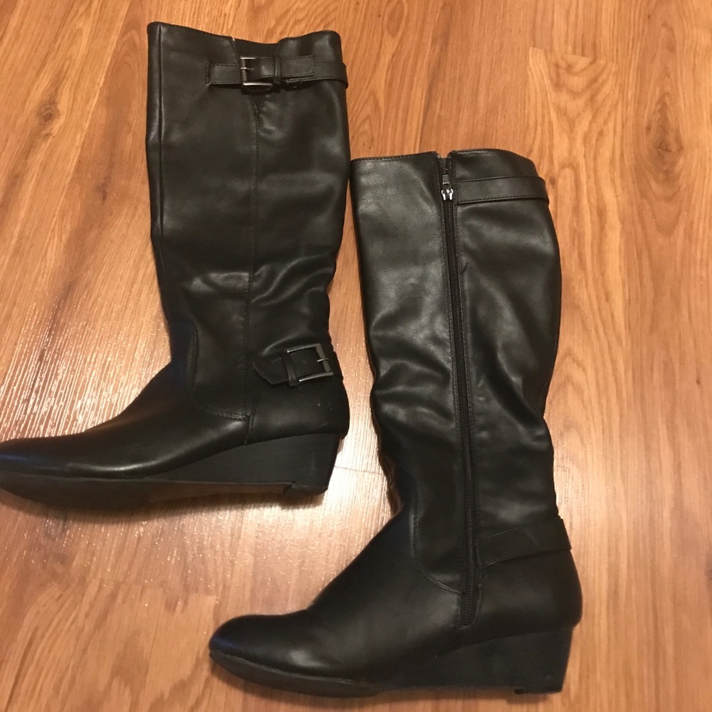 Rampage black knee high boots