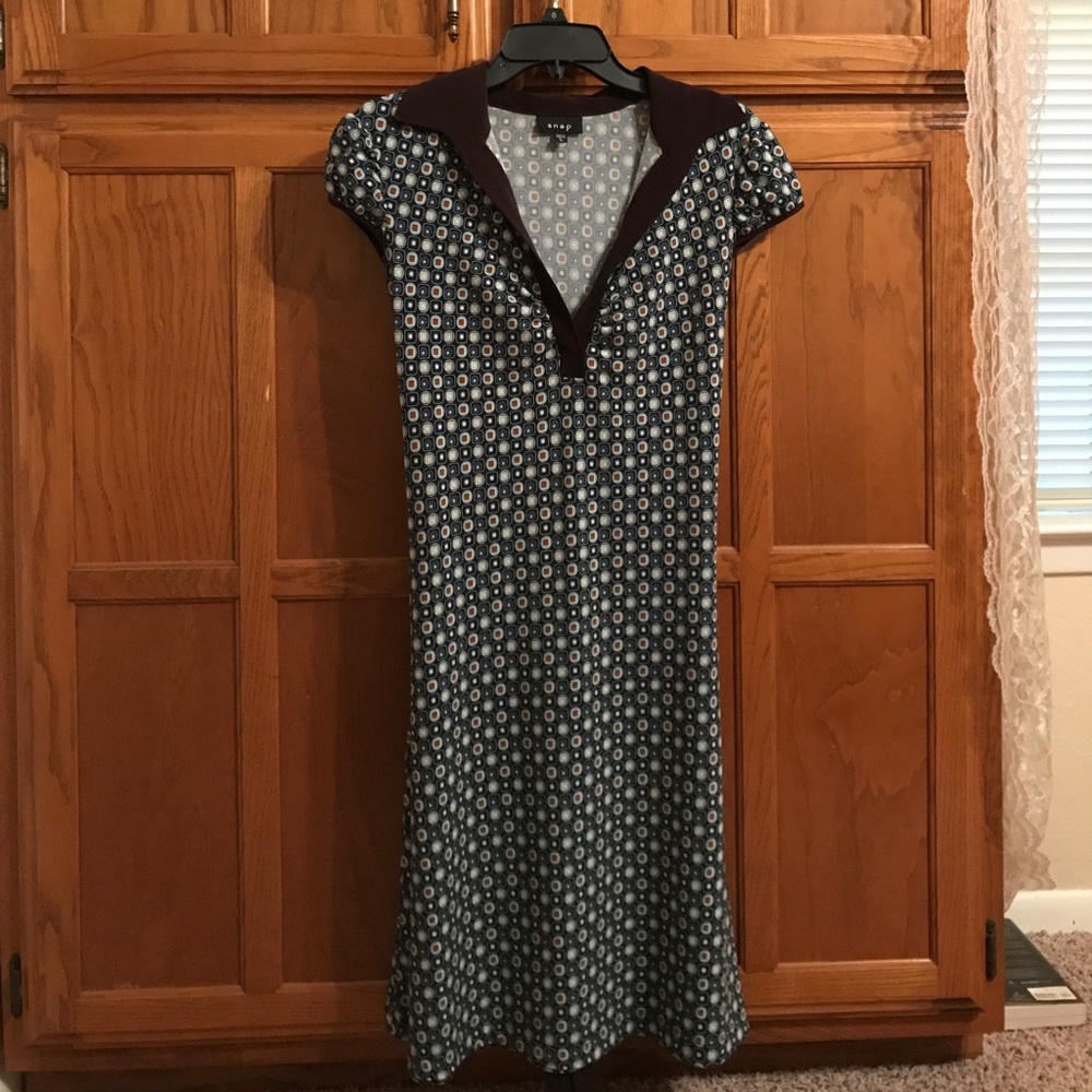 Brown and blue summer dress