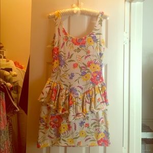 Vintage Betsy Johnson low back peplum dress